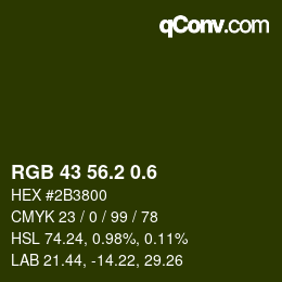 カラーコード: RGB 43 56.2 0.6 | qconv.com