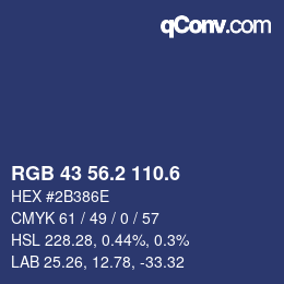 カラーコード: RGB 43 56.2 110.6 | qconv.com
