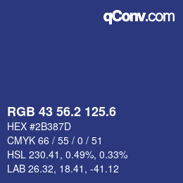 カラーコード: RGB 43 56.2 125.6 | qconv.com