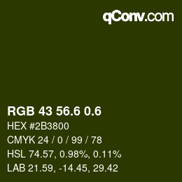 カラーコード: RGB 43 56.6 0.6 | qconv.com