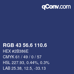 カラーコード: RGB 43 56.6 110.6 | qconv.com
