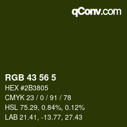 カラーコード: RGB 43 56 5 | qconv.com