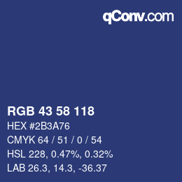 カラーコード: RGB 43 58 118 | qconv.com