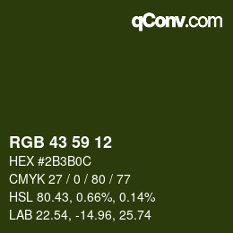カラーコード: RGB 43 59 12 | qconv.com