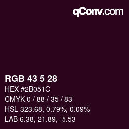 Color code: RGB 43 5 28 | qconv.com