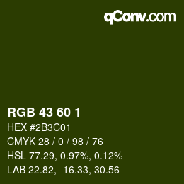 颜色代码: RGB 43 60 1 | qconv.com