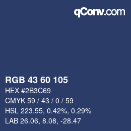 カラーコード: RGB 43 60 105 | qconv.com