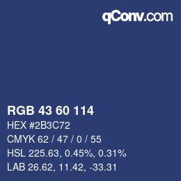 カラーコード: RGB 43 60 114 | qconv.com
