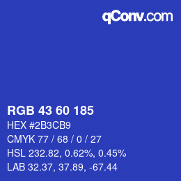 カラーコード: RGB 43 60 185 | qconv.com