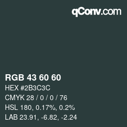 カラーコード: RGB 43 60 60 | qconv.com