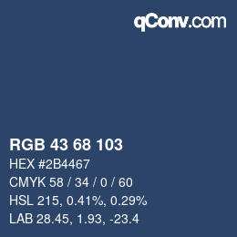 Color code: RGB 43 68 103 | qconv.com