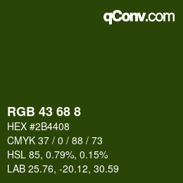 カラーコード: RGB 43 68 8 | qconv.com