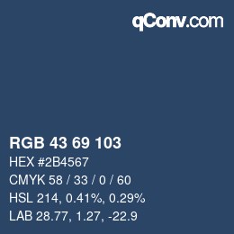 Farbcode: RGB 43 69 103 | qconv.com