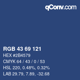Color code: RGB 43 69 121 | qconv.com