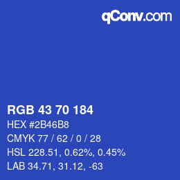 カラーコード: RGB 43 70 184 | qconv.com
