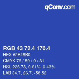 カラーコード: RGB 43 72.4 176.4 | qconv.com