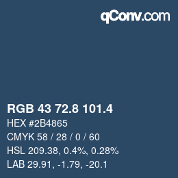 カラーコード: RGB 43 72.8 101.4 | qconv.com