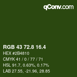 カラーコード: RGB 43 72.8 16.4 | qconv.com