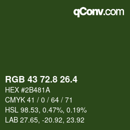 カラーコード: RGB 43 72.8 26.4 | qconv.com