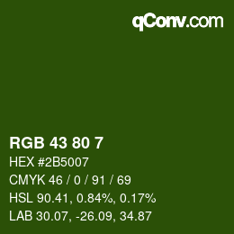 Color code: RGB 43 80 7 | qconv.com