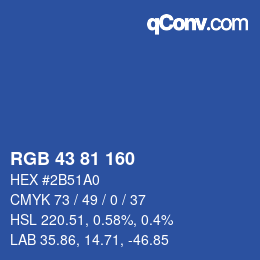 カラーコード: RGB 43 81 160 | qconv.com