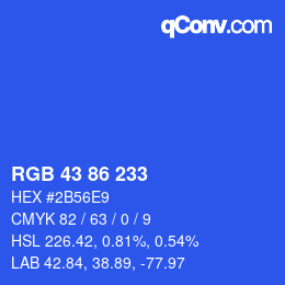 颜色代码: RGB 43 86 233 | qconv.com