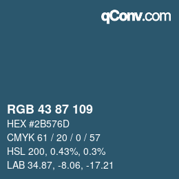 Color code: RGB 43 87 109 | qconv.com