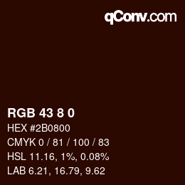 Farbcode: RGB 43 8 0 | qconv.com