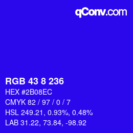 Color code: RGB 43 8 236 | qconv.com