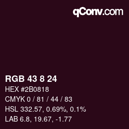 颜色代码: RGB 43 8 24 | qconv.com