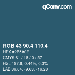 カラーコード: RGB 43 90.4 110.4 | qconv.com