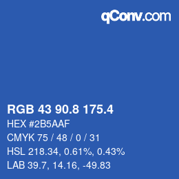 カラーコード: RGB 43 90.8 175.4 | qconv.com