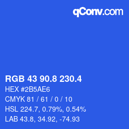 カラーコード: RGB 43 90.8 230.4 | qconv.com