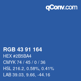 カラーコード: RGB 43 91 164 | qconv.com