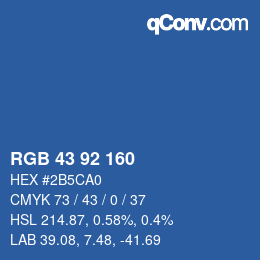 Color code: RGB 43 92 160 | qconv.com
