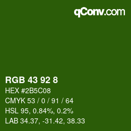 Color code: RGB 43 92 8 | qconv.com