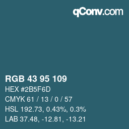Farbcode: RGB 43 95 109 | qconv.com
