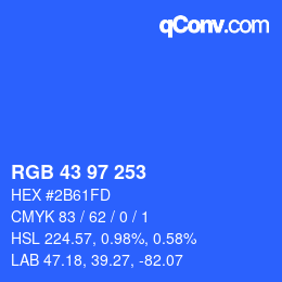 カラーコード: RGB 43 97 253 | qconv.com