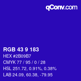 Color code: RGB 43 9 183 | qconv.com