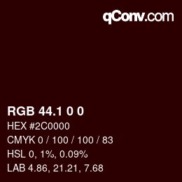 Color code: RGB 44.1 0 0 | qconv.com