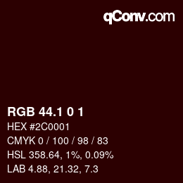 Farbcode: RGB 44.1 0 1 | qconv.com