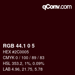 カラーコード: RGB 44.1 0 5 | qconv.com