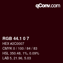 Color code: RGB 44.1 0 7 | qconv.com