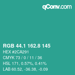 Color code: RGB 44.1 162.8 145 | qconv.com