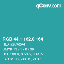 Color code: RGB 44.1 162.8 164 | qconv.com