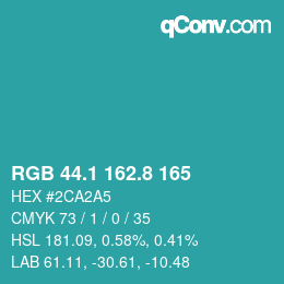 Farbcode: RGB 44.1 162.8 165 | qconv.com