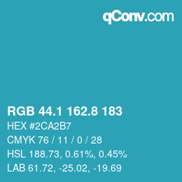 Color code: RGB 44.1 162.8 183 | qconv.com