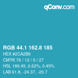 Color code: RGB 44.1 162.8 185 | qconv.com