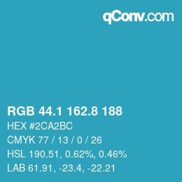 Color code: RGB 44.1 162.8 188 | qconv.com