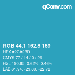 Color code: RGB 44.1 162.8 189 | qconv.com